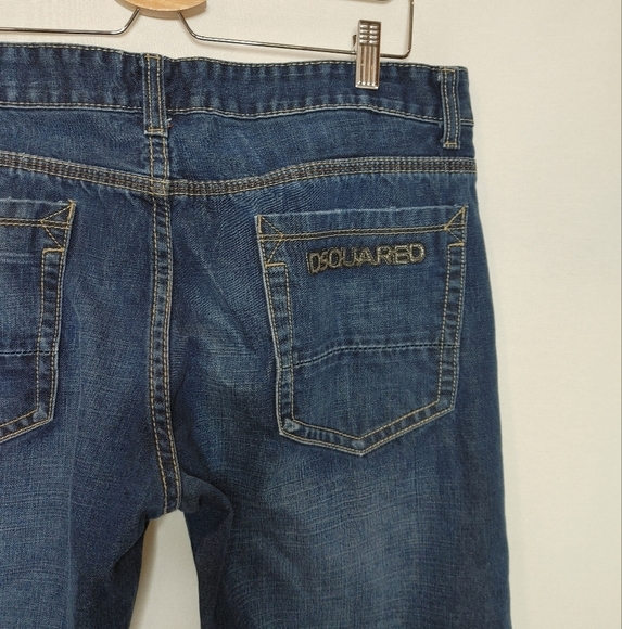 DSquared2 Classic Straight Leg Slim Fit Jeans Medium Dark Wash Cotton 36 Denim - Picture 9 of 12